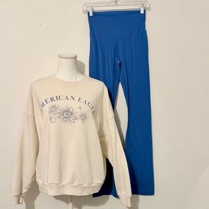 OFFLINE by Aerie Bootcut Leggings & American Eagle Graphic Sweatshirt Size M/XL